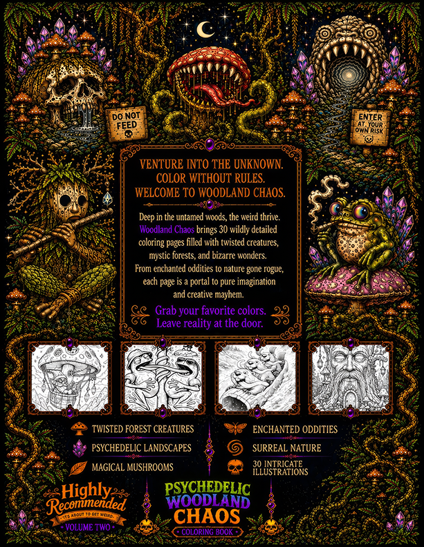 Psychedelic Woodland Chaos back cover