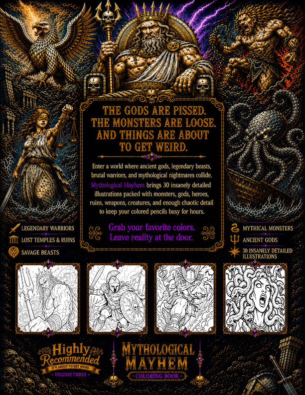 Mythological Mayhem back cover